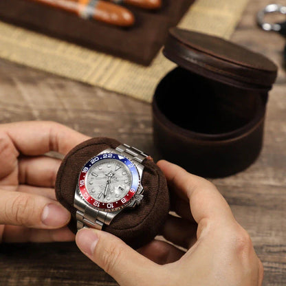 Rouleau de voyage portable en cuir véritable pour une montre de luxe