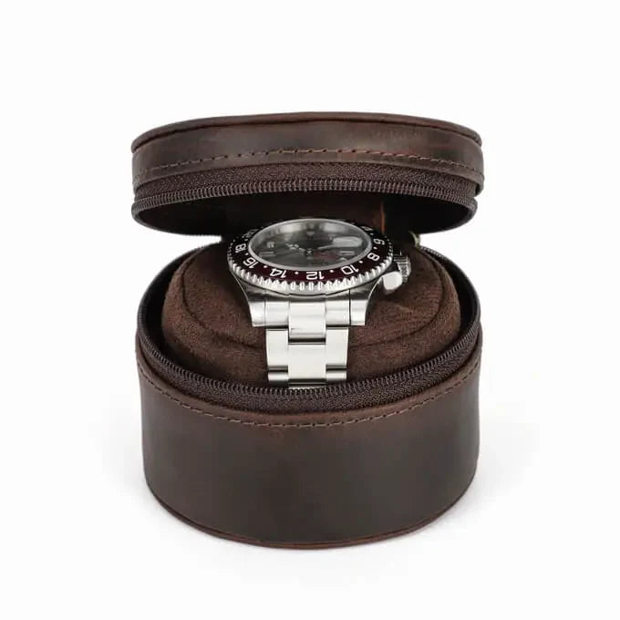 Rouleau de voyage portable en cuir véritable pour une montre de luxe