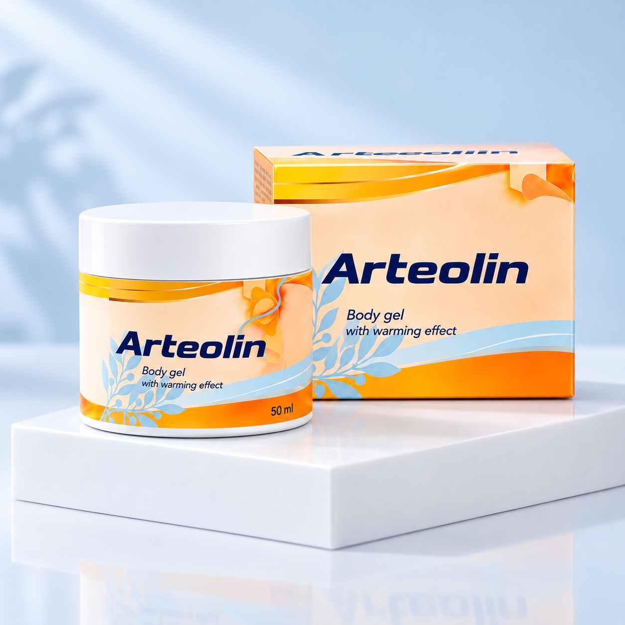 Borcanul și cutia gelului de corp Arteolin, 50 ml